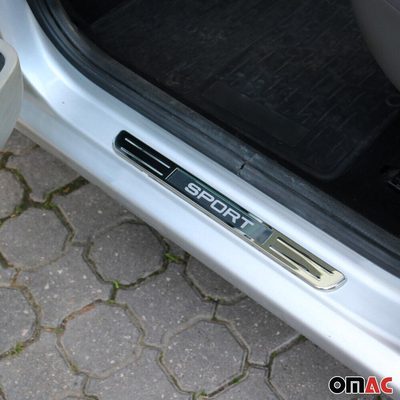 Ford Focus Fiesta Door Sill Scuff Plate Illuminated Sport Stainless Steel Silver 4 Pcs