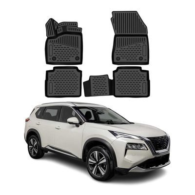 OMAC Floor Mats Liner for Nissan Rogue 2021-2026 Rubber TPE Black 4Pcs
