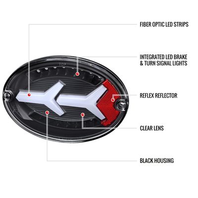 1997-2004 Chevy Corvette C5 4 PC White LED Bar Tail Lights Matte Black/Clear