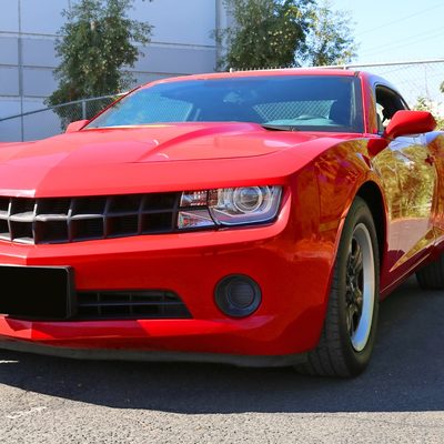 2010-2013 Chevy Camaro LED Bar Projector Headlights Chrome/Clear Lens