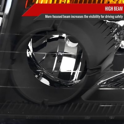2004-2015 Nissan Titan/ 04-2007 Armada Factory Headlights Amber Reflectors Black