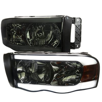 2002-2005 Dodge RAM 1500 /RAM 2500/3500 LED Tube Factory Headlights Smoked