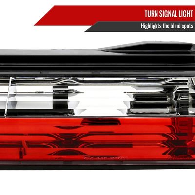 1989-1994 Nissan 240SX S13 Coupe Tail Lights Chrome Housing/Red Clear Lens