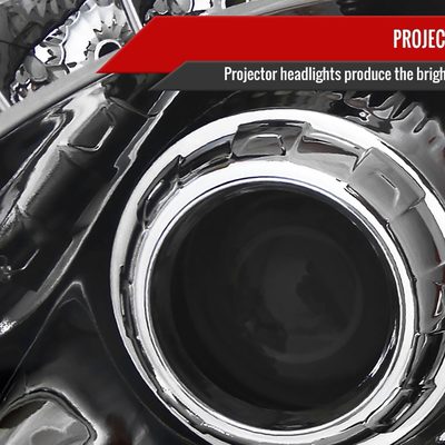 2008-2014 Cadillac CTS Projector Headlights w/LED Light Strip Chrome/Clear