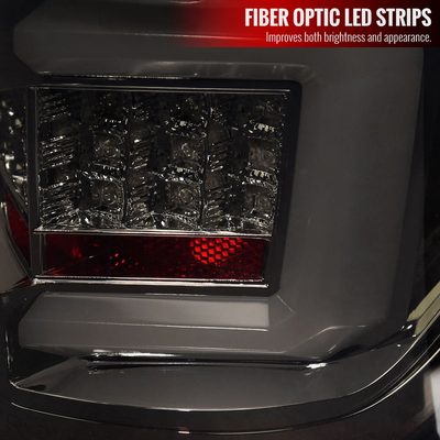 2009-2014 Ford F-150 White C-Bar LED Tail Lights Chrome Housing/Smoke Lens