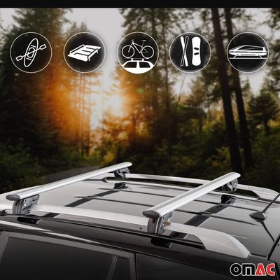 1999-2004 Jeep Grand Cherokee Roof Rack Cross Bars Silver