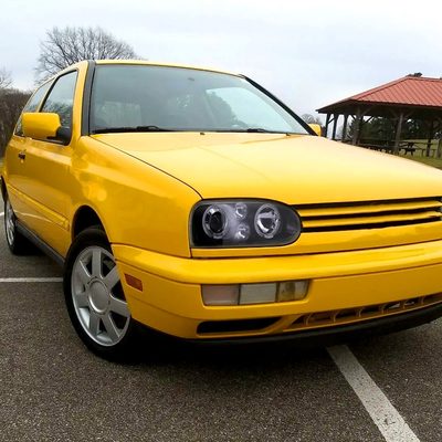 1993-1998 VW Golf Mk3/Cabrio Dual Halo Projector Headlights Black/Smoke