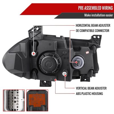 2015-2023 Dodge Charger LED Projector Headlights LED Turn Signal Jet Black
