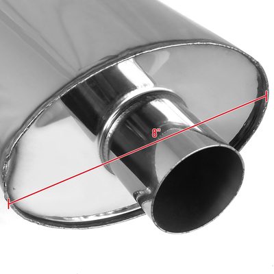 Universal DTM Style 2.5" Inlet/3" Outlet S.Steel Exhaust Muffler w/ Dual Tips