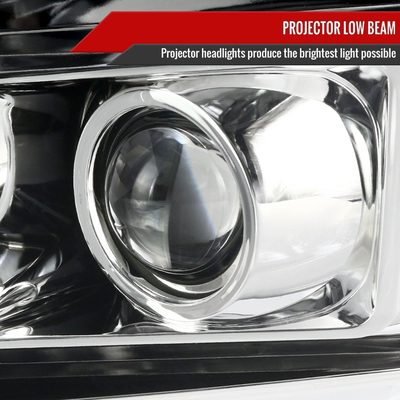 2007-2013 Chevy Silverado 1500/ 2500HD 3500HD LED C-Bar Headlights Chrome