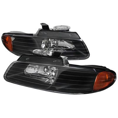 1996-2000 Dodge Caravan Chrysler Voyager/Town&Country Crystal Headlights Black