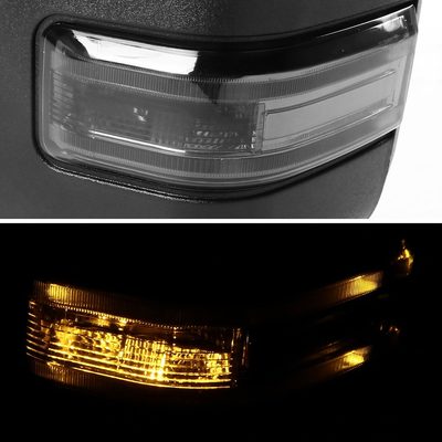 2007-2014 Ford F-150 Chrome Heated Towing Mirrors Smoke Turn & Puddle Lights