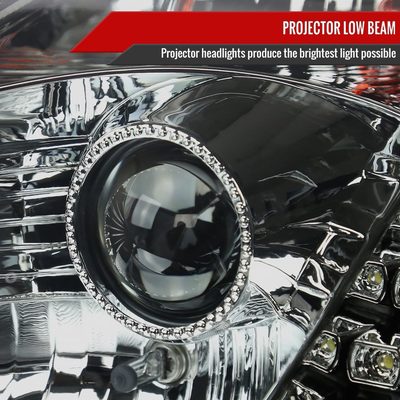 2003-2005 Nissan 350Z Projector Headlights w/ SMD LED Light Strip Chrome/Smoke