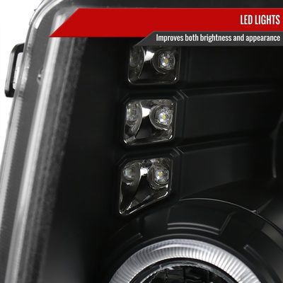 2009-2014 Ford F-150 Dual Halo Projector Headlights Matte Black/Clear Lens