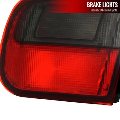 1992-1995 Honda Civic Tail Lights Chrome Housing/Red Smoke Lens
