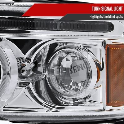 1994-2001 Dodge RAM 1500 2500 3500 Dual Halo Projector Headlights Chrome/Clear