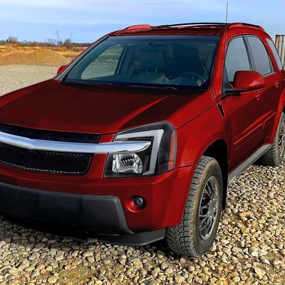 For Chevrolet Equinox 2005-2009 Headlights Switchback LED Bar Turn Signal Matte Black Housing Clear Lens