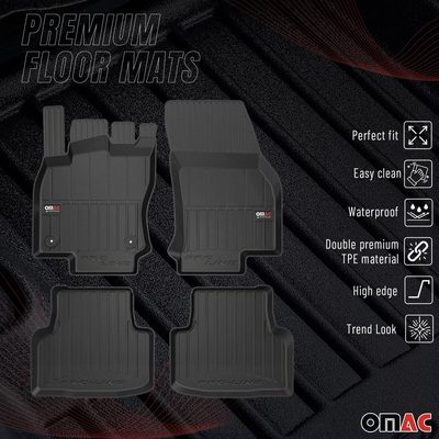 2021-2026 VW Taos Premium Floor Mats Liners Full Set All Weather Heavy Duty