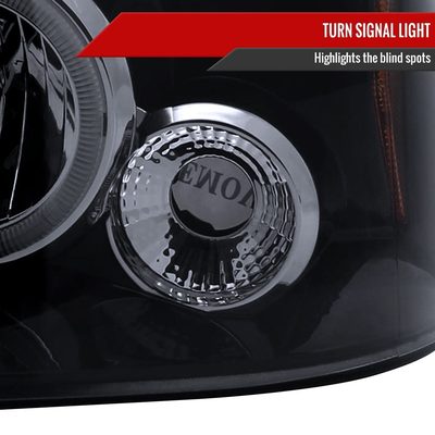 2001-2004 Nissan Frontier Dual Halo Projector Headlights Glossy Black/Smoke