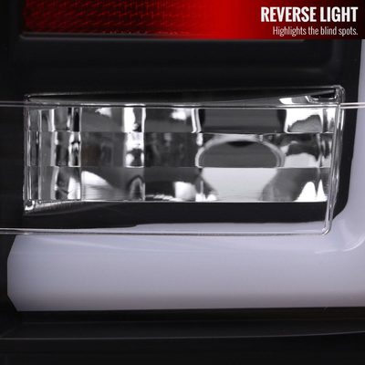 2004-2015 Nissan Titan LED Tail Lights with White LED Tube Matte Black/Clear