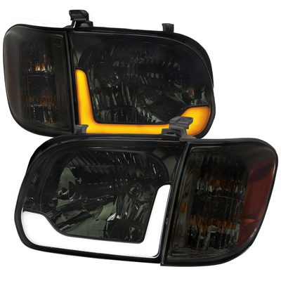 2005-2006 Toyota Tundra/Sequoia LED Bar Factory Headlights Corner Lamps Smoke
