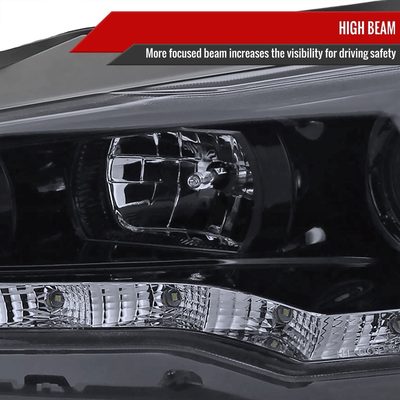 2008-2015 Mitsubishi Lancer EVO Projector Headlights SMD LED Light Strip Smoke