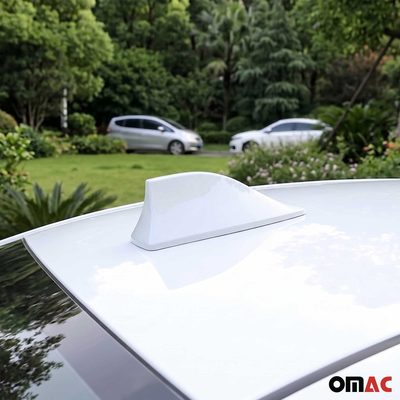 Genesis Car Shark Fin Antenna Roof Radio AM/FM Signal White
