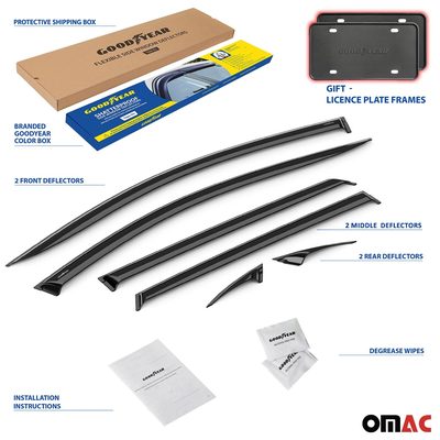 Goodyear Wind Deflectors for Toyota RAV4 2019-2025 Tape-On Premium Smoke 6 pcs