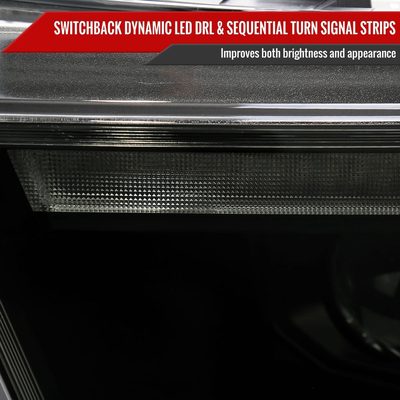 2019-2024 Dodge RAM 1500 Sequential LED Turn Signal Projector Headlights Smoke