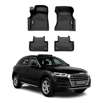 2018-2025 Audi Q5 SQ5 2.gen Premium Floor Mats Liners First and Second Row Set Black