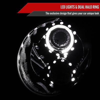 2007-2015 Mini Cooper R55 R56 R57 R58 R59 Halo Projector Headlights Black