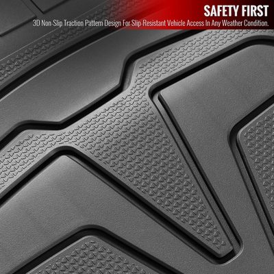 2017-2022 Tesla Model 3 Black TPE Front & Rear Floor Mats All Weather 5Pcs