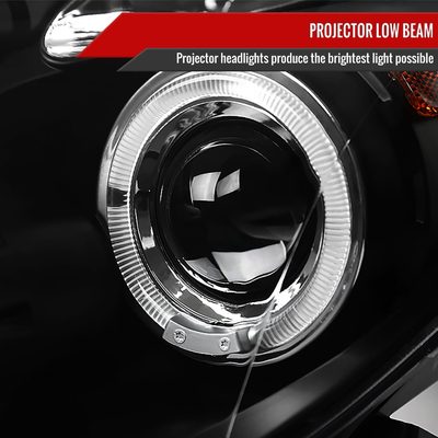 2006-2008 Toyota Yaris Dual Halo Projector Headlights Matte Black/Clear Lens