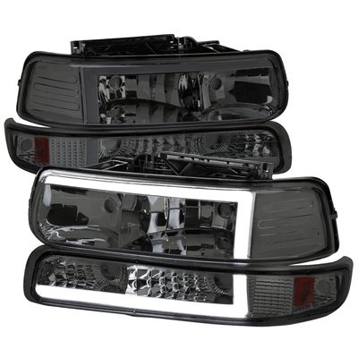 1999-2002 Chevy Silverado 1500 2500/Tahoe Suburban LED Headlights Chrome&Smoke