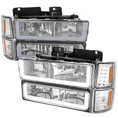 1994-1998 Chevy Silverado/Tahoe/Suburban/C10 Headlights LED Lights Chrome
