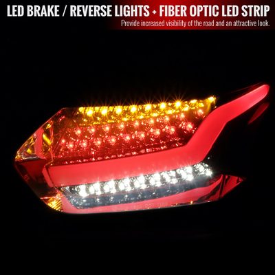 2015-2019 Ford Focus Hatchback LED Tail Lights Chrome Housing/Smoke Lens