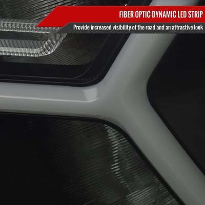 2019-2024 Dodge RAM 1500 Animated LED Bar Factory Headlights Matt Black/Smoke