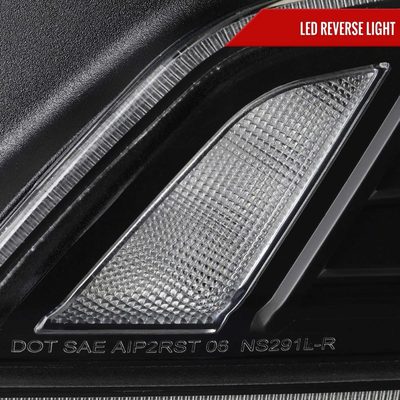 For Infiniti G37 2008-13 / Q60 Coupe 2014-15 LED Tail Light Switchback Sequential Turn Signals Matte Black Housing Clear Lens