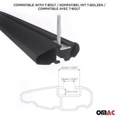 2017-2022 Kia Sportage Roof Rack Cross Bars Black