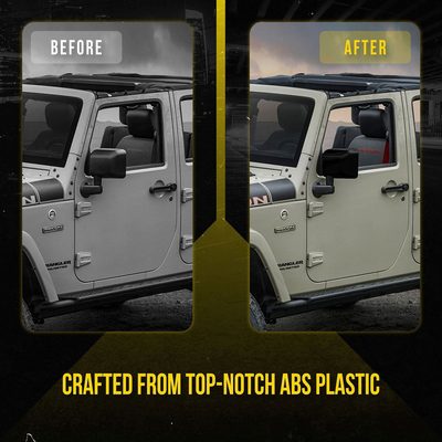 2007-2018 Jeep Wrangler Mirror Cover Caps Gloss Black 2Pcs ABS Plastic