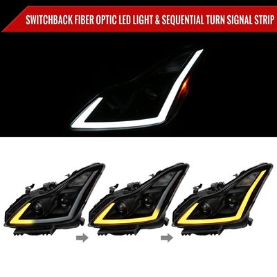2008-2013 Infiniti G37/14-2015 Q60 Coupe/Convertible LED Signal Headlights Smoke