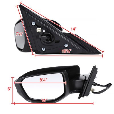 2016-2018 Honda Civic Glossy Black 3-Pin Adjustable Side Mirror - Driver Side