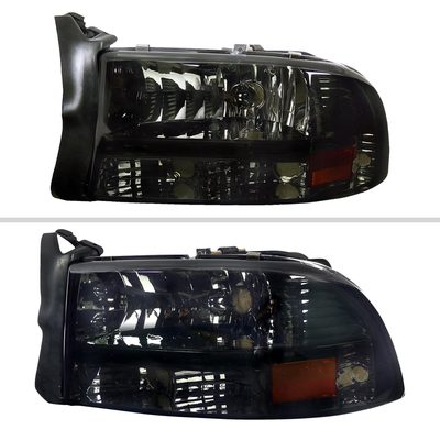 1997-2004 Dodge Dakota/98-2003 Durango Crystal Headlights Amber Reflector Smoke