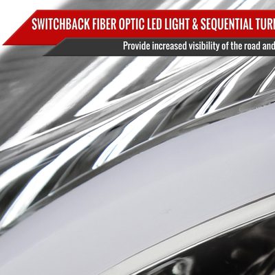 2008-2014 Cadillac CTS Sequential LED Bar Projector Headlights Chrome