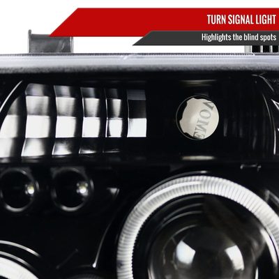 2005-2007 Nissan Pathfinder/ 05-2008 Frontier Dual Halo Headlights Jet Black