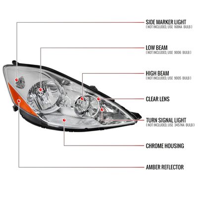 2006-2010 Toyota Sienna Factory Passenger/Right Headlight Amber Reflector