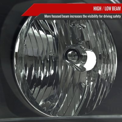 2005-2009 Ford Mustang Factory Style Headlights Matte Black/Light Smoke Lens