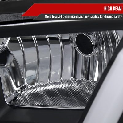 2000-2005 Chevy Impala LED Bar Factory Style Headlights Matte Black/Clear Lens