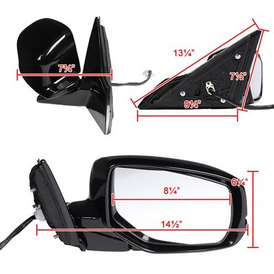 2013-2017 Honda Accord Heated/Defrost 7Pin Black Side Mirror Passenger Side