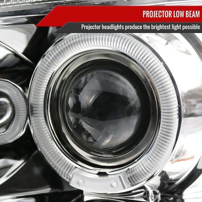 1997-2004 Ford F-150 / 97-2002 Expedition Dual Halo Projector Headlights Chrome